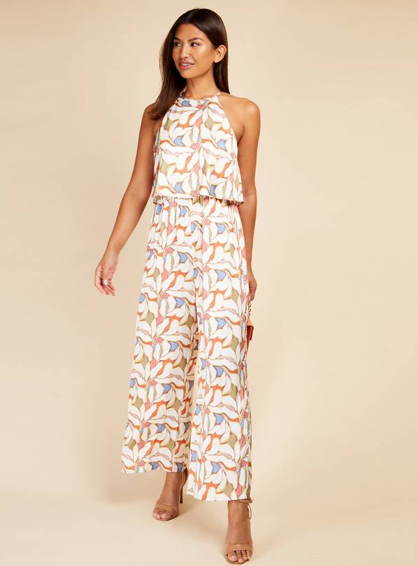 LITTLE MISTRESS Abstract Floral Satin Jumpsuit 12